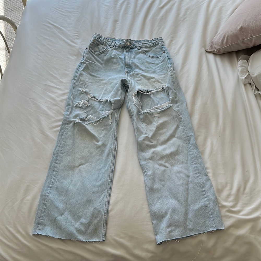 Zara High Rise Wide Leg Jean